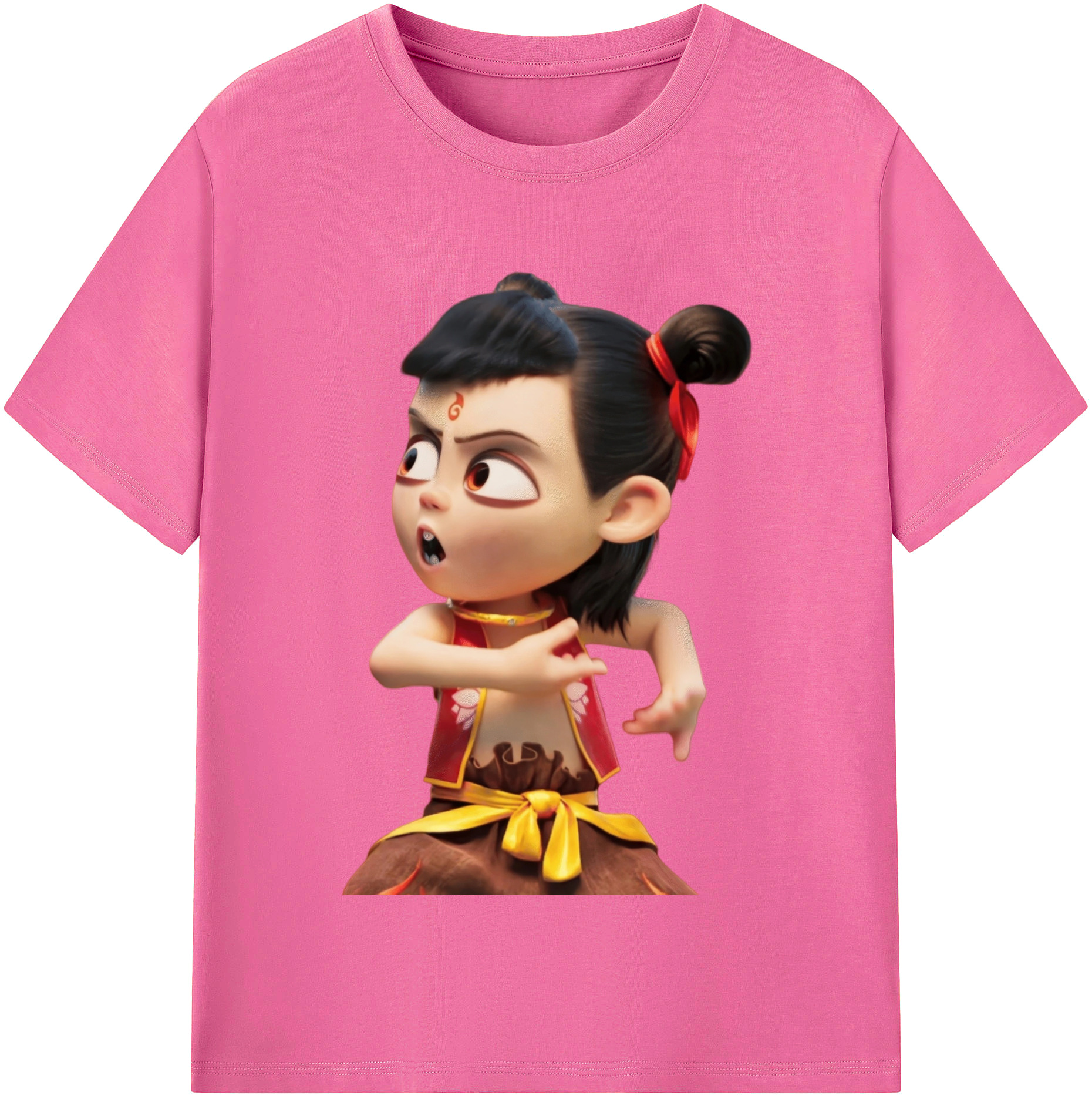 （画像用） Ne Zha 2 ナタ 魔童の大暴れ レディースカジュアルプリントTシャツ（綿100％）